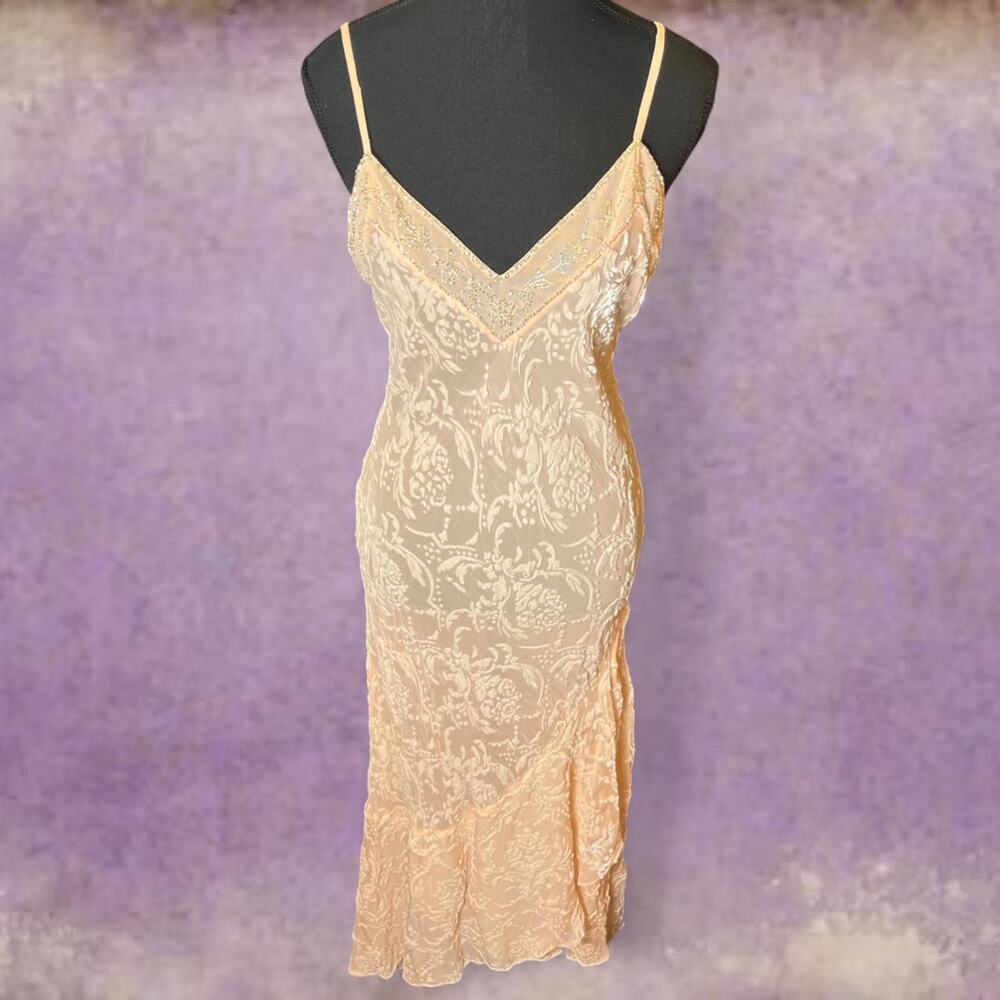 Rare Victoria's Secret silk/rayon sheer crushed velvet gown